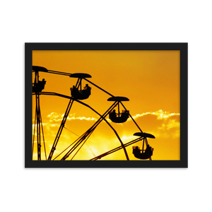 Framed poster - Ferris wheel against the sunset at Utah State Fairgrounds.