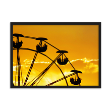 Load image into Gallery viewer, Framed poster - Ferris wheel against the sunset at Utah State Fairgrounds.