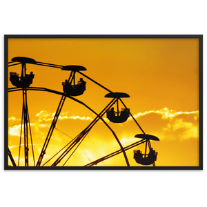Framed poster - Ferris wheel against the sunset at Utah State Fairgrounds.