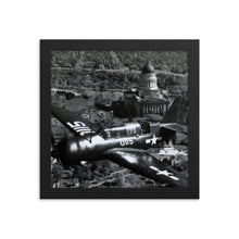 Load image into Gallery viewer, Framed poster - Military fighter flies over capital in 1945.