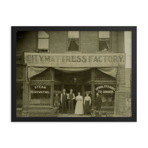 Framed poster - City Mattress Factory in 1898.