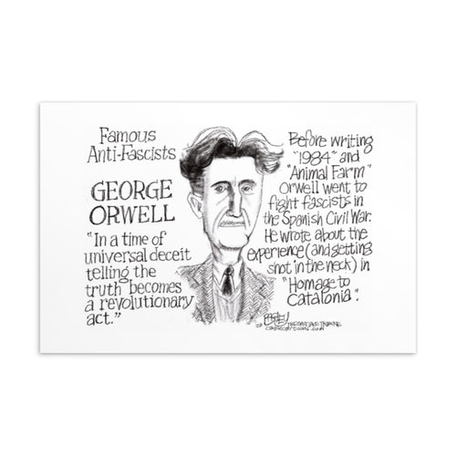Famous anti-fascist postcard - George Orwell