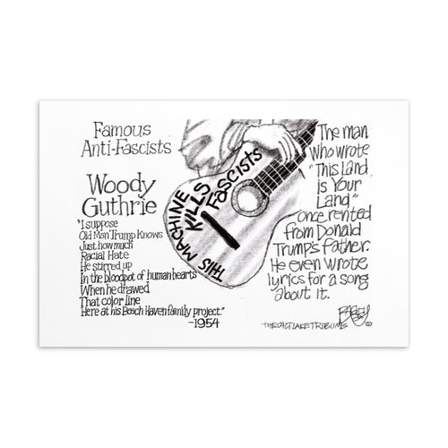 Famous anti-fascist postcard - Woody Guthrie